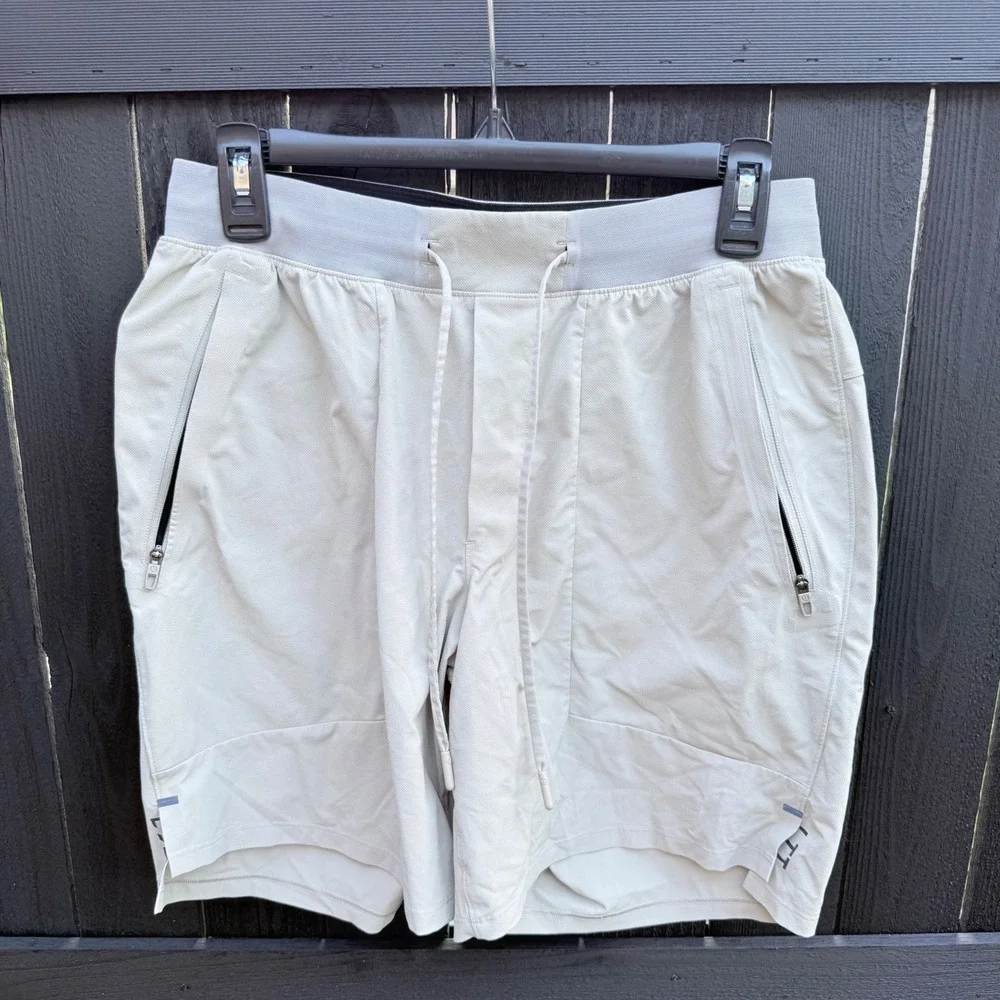 Lululemon License to Train Linerless Short 7" Bone Beige Mens Medium Gym Workout - Picture 3 of 6